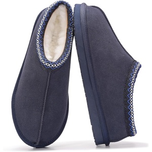 image:imageProject Cloud Mens Slippers Genuine Leather Australian Shearling Slippers  Memory Foam Insole Non Slip Fuzzy Shoes Indoor Outdoor Warm Cozy Footwear Everyday Comfort Soft Lining Cushioned Sole Easy OnNavy