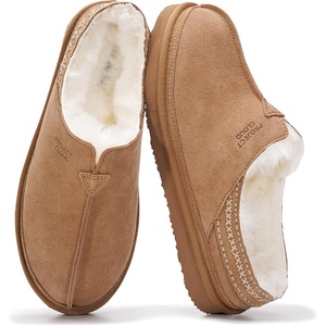 image:imageProject Cloud Mens Slippers Genuine Leather Australian Shearling Slippers  Memory Foam Insole Non Slip Fuzzy Shoes Indoor Outdoor Warm Cozy Footwear Everyday Comfort Soft Lining Cushioned Sole Easy OnChestnut Suede  Unwind