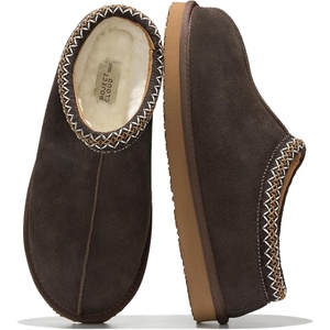 image:imageProject Cloud Mens Slippers Genuine Leather Australian Shearling Slippers  Memory Foam Insole Non Slip Fuzzy Shoes Indoor Outdoor Warm Cozy Footwear Everyday Comfort Soft Lining Cushioned Sole Easy OnDark Chocolate Suede