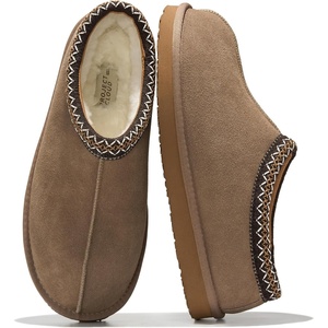 image:imageProject Cloud Mens Slippers Genuine Leather Australian Shearling Slippers  Memory Foam Insole Non Slip Fuzzy Shoes Indoor Outdoor Warm Cozy Footwear Everyday Comfort Soft Lining Cushioned Sole Easy OnTaupe Suede 2