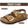 image:imageProject Cloud 100 Genuine Leather Ankle Strap Footbed Sandals WomenGarda  Backstrap Sandals for Women Lightweight Comfortable Fisherman Sandals Non Slip Memory FoamTan