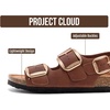 image:imageProject Cloud 100 Genuine Leather Ankle Strap Footbed Sandals WomenGarda  Backstrap Sandals for Women Lightweight Comfortable Fisherman Sandals Non Slip Memory FoamCognac Leather