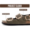image:imageProject Cloud 100 Genuine Leather Ankle Strap Footbed Sandals WomenGarda  Backstrap Sandals for Women Lightweight Comfortable Fisherman Sandals Non Slip Memory FoamOlive Leather