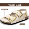 image:imageProject Cloud 100 Genuine Leather Ankle Strap Footbed Sandals WomenGarda  Backstrap Sandals for Women Lightweight Comfortable Fisherman Sandals Non Slip Memory FoamBeige