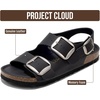 image:imageProject Cloud 100 Genuine Leather Ankle Strap Footbed Sandals WomenGarda  Backstrap Sandals for Women Lightweight Comfortable Fisherman Sandals Non Slip Memory FoamBlack Oiled Leather