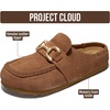 image:imageProject Cloud 100 Genuine Leather Clogs for Women NonSlip Loafers Holly  Slip On with Natural Cork Footbed Insole Loafers for Women  Non Slip and Lighweight Clogs amp Mules for Women FootwearTobacco Suede