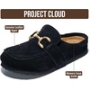 image:imageProject Cloud 100 Genuine Leather Clogs for Women NonSlip Loafers Holly  Slip On with Natural Cork Footbed Insole Loafers for Women  Non Slip and Lighweight Clogs amp Mules for Women FootwearBlack Suede