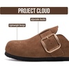 image:imageProject Cloud 100 Genuine Leather Clogs for Women Shoes  Memory Foam Insole NonSlip amp Natural Cork Footbed Arch Support Big Buckle Womens Clogs and Mules Footwear Manchester  Memory Foam Arch Support Shoes NonSlip Outsole amp Natural Cork Footbed Clogs Big Buckle Womens Clogs and Mules FootwearTobacco Suede