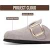 image:imageProject Cloud 100 Genuine Leather Clogs for Women Shoes  Memory Foam Insole NonSlip amp Natural Cork Footbed Arch Support Big Buckle Womens Clogs and Mules Footwear Manchester  Memory Foam Arch Support Shoes NonSlip Outsole amp Natural Cork Footbed Clogs Big Buckle Womens Clogs and Mules FootwearGrey