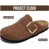 image:imageProject Cloud 100 Genuine Leather Clogs for Women Shoes  Memory Foam Insole NonSlip amp Natural Cork Footbed Arch Support Big Buckle Womens Clogs and Mules Footwear Manchester  Memory Foam Arch Support Shoes NonSlip Outsole amp Natural Cork Footbed Clogs Big Buckle Womens Clogs and Mules FootwearTobacco Suede