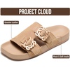 image:imageProject Cloud 100 Genuine Leather Dressy Flat Sandals for Women Velora  Plush Soft Insole Lightweight Womens Slides  NonSlip Outsole Comfortable Dress Sandals Women  Cushioned Footbed SandalsBeige Suede