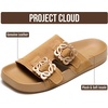 image:imageProject Cloud 100 Genuine Leather Dressy Flat Sandals for Women Velora  Plush Soft Insole Lightweight Womens Slides  NonSlip Outsole Comfortable Dress Sandals Women  Cushioned Footbed SandalsChestnut Suede