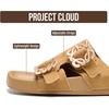 image:imageProject Cloud 100 Genuine Leather Dressy Flat Sandals for Women Velora  Plush Soft Insole Lightweight Womens Slides  NonSlip Outsole Comfortable Dress Sandals Women  Cushioned Footbed SandalsChestnut Suede