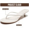 image:imageProject Cloud 100 Genuine Leather Fashion Kitten Heels for Women Mango  Memory Foam Insole and Lightweight Fashion Thong Heels Summer Sandals  AllDay Comfort Everyday Wear UseWhite
