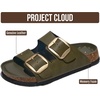 image:imageProject Cloud 100 Genuine Leather Footbed Sandals for Women Santorini  Comfortable Beach Essentials Womens Sandals Plush Memory Foam Cushioning Vacation Essentials Slides for Women FootwearOlive