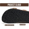 image:imageProject Cloud 100 Genuine Leather Footbed Sandals for Women Santorini  Comfortable Beach Essentials Womens Sandals Plush Memory Foam Cushioning Vacation Essentials Slides for Women FootwearDust Pink Suede
