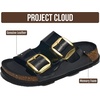 image:imageProject Cloud 100 Genuine Leather Footbed Sandals for Women Santorini  Comfortable Beach Essentials Womens Sandals Plush Memory Foam Cushioning Vacation Essentials Slides for Women FootwearBlack Patent