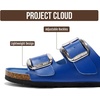 image:imageProject Cloud 100 Genuine Leather Footbed Sandals for Women Santorini  Comfortable Beach Essentials Womens Sandals Plush Memory Foam Cushioning Vacation Essentials Slides for Women FootwearCobalt