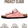 image:imageProject Cloud 100 Genuine Leather Footbed Sandals for Women Santorini  Comfortable Beach Essentials Womens Sandals Plush Memory Foam Cushioning Vacation Essentials Slides for Women FootwearPink Patent