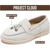 image:imageProject Cloud 100 Genuine Leather Girls Loafers amp Kids Shoes Little Iris  Lightweight Shoes for Girls Slip Resistant Loafers for Kids Memory Foam Insole Youth Footwear Easy Slip On Casual School WearLight Grey Suede