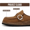 image:imageProject Cloud 100 Genuine Leather Moccasin Style Clogs for Women Carline  Memory Foam Insole for Comfortability NonSlip and Durable Womens Clogs Lightweight and WaterResistant Mules for WomenChestnut