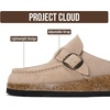 image:imageProject Cloud 100 Genuine Leather Moccasin Style Clogs for Women Carline  Memory Foam Insole for Comfortability NonSlip and Durable Womens Clogs Lightweight and WaterResistant Mules for WomenStone Suede