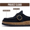 image:imageProject Cloud 100 Genuine Leather Moccasin Style Clogs for Women Carline  Memory Foam Insole for Comfortability NonSlip and Durable Womens Clogs Lightweight and WaterResistant Mules for WomenBlack Suede With Gold