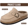 image:imageProject Cloud 100 Genuine Leather Moccasin Style Clogs for Women Carline  Memory Foam Insole for Comfortability NonSlip and Durable Womens Clogs Lightweight and WaterResistant Mules for WomenStone Suede