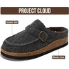 image:imageProject Cloud 100 Genuine Leather Moccasin Style Clogs for Women Carline  Memory Foam Insole for Comfortability NonSlip and Durable Womens Clogs Lightweight and WaterResistant Mules for WomenDark Grey Flannel