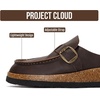 image:imageProject Cloud 100 Genuine Leather Moccasin Style Clogs for Women Carline  Memory Foam Insole for Comfortability NonSlip and Durable Womens Clogs Lightweight and WaterResistant Mules for WomenBrown Distressed