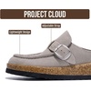 image:imageProject Cloud 100 Genuine Leather Moccasin Style Clogs for Women Carline  Memory Foam Insole for Comfortability NonSlip and Durable Womens Clogs Lightweight and WaterResistant Mules for WomenGrey Suede