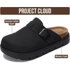 image:imageProject Cloud 100 Genuine Leather Platform Clogs for Women BentonChunky  Memory Foam Insole Arch Support NonSlip Platform Womens Clogs Lightweight and WaterResistant Durable Mules for WomenBlack Leather Mono