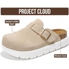image:imageProject Cloud 100 Genuine Leather Platform Clogs for Women BentonChunky  Memory Foam Insole Arch Support NonSlip Platform Womens Clogs Lightweight and WaterResistant Durable Mules for WomenBeige