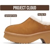 image:imageProject Cloud 100 Genuine Leather Platform Clogs for Women Johnna  Memory Foam Insole for Comfortability NonSlip and Durable Platform Womens Clogs Lightweight and WaterResistant Clog WomenChestnut Fur
