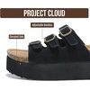 image:imageProject Cloud 100 Genuine Leather Platform Sandals Women Footwear  Comfortable Womens Slides Memory Foam Insole  Non Slip WaterResistant 3Strap Wedge Sandals for Women 2026Black