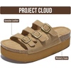image:imageProject Cloud 100 Genuine Leather Platform Sandals Women Footwear  Comfortable Womens Slides Memory Foam Insole  Non Slip WaterResistant 3Strap Wedge Sandals for Women 2026Chestnut