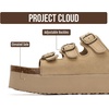 image:imageProject Cloud 100 Genuine Leather Platform Sandals Women Footwear  Comfortable Womens Slides Memory Foam Insole  Non Slip WaterResistant 3Strap Wedge Sandals for Women 2026Nude Suede
