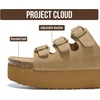 image:imageProject Cloud 100 Genuine Leather Platform Sandals Women Footwear  Comfortable Womens Slides Memory Foam Insole  Non Slip WaterResistant 3Strap Wedge Sandals for Women 2026Chestnut