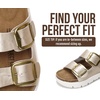 image:imageProject Cloud 100 Genuine Leather Platform Sandals Women Greecechunky  Wedge Chunky Sandals for Women Memory Foam Insole Cork Footbed Women Sandals Lightweight Non Slip Comfortable Casual FootwearLight Gold