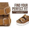 image:imageProject Cloud 100 Genuine Leather Platform Sandals Women Greecechunky  Wedge Chunky Sandals for Women Memory Foam Insole Cork Footbed Women Sandals Lightweight Non Slip Comfortable Casual FootwearChestnut Suede