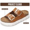 image:imageProject Cloud 100 Genuine Leather Platform Sandals Women Greecechunky  Wedge Chunky Sandals for Women Memory Foam Insole Cork Footbed Women Sandals Lightweight Non Slip Comfortable Casual FootwearTan