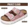 image:imageProject Cloud 100 Genuine Leather Platform Sandals Women Greecechunky  Wedge Chunky Sandals for Women Memory Foam Insole Cork Footbed Women Sandals Lightweight Non Slip Comfortable Casual FootwearMauve Suede