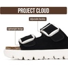 image:imageProject Cloud 100 Genuine Leather Platform Sandals Women Greecechunky  Wedge Chunky Sandals for Women Memory Foam Insole Cork Footbed Women Sandals Lightweight Non Slip Comfortable Casual FootwearBlack Combo