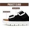 image:imageProject Cloud 100 Genuine Leather Platform Sandals Women Greecechunky  Wedge Chunky Sandals for Women Memory Foam Insole Cork Footbed Women Sandals Lightweight Non Slip Comfortable Casual FootwearBlack Suede