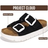image:imageProject Cloud 100 Genuine Leather Platform Sandals Women Greecechunky  Wedge Chunky Sandals for Women Memory Foam Insole Cork Footbed Women Sandals Lightweight Non Slip Comfortable Casual FootwearBlack Suede