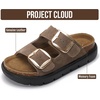 image:imageProject Cloud 100 Genuine Leather Platform Sandals Women Greecechunky  Wedge Chunky Sandals for Women Memory Foam Insole Cork Footbed Women Sandals Lightweight Non Slip Comfortable Casual FootwearFoss Suede
