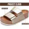 image:imageProject Cloud 100 Genuine Leather Platform Sandals Women Summer Wedges  100 Genuine Leather Plush Soft Insole Lightweight NonSlip Sole Beach Essentials Summer Wedge Sandals for WomenMetallic Gold Leather