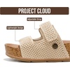 image:imageProject Cloud 100 Genuine Leather Platform Sandals Women Summer Wedges  100 Genuine Leather Plush Soft Insole Lightweight NonSlip Sole Beach Essentials Summer Wedge Sandals for WomenNatural Crochet