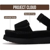 image:imageProject Cloud 100 Genuine Leather Platform Sandals amp Slides for Women  Memory Foam Insole Sandals Women  Adjustable Straps Non Slip Outsole Wedge Sandals for Women  Comfortable Womens SandalsBlack Suede  Bronzestar