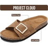 image:imageProject Cloud 100 Genuine Leather Sandals Women Comfortable Womens Slides  Slides for Women Beach Essential Lightweight Footwear with Memory Foam Insole Everyday Summer Sandals for WomenIbiza  Chestnut Suede